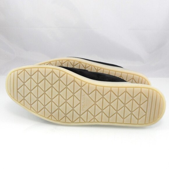NIB$950 Prada Saint Tropez Suede Metal Triangle Logo Loafer Mules 7.5, US 8.5 - Picture 12 of 16